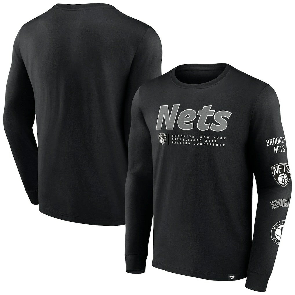 Brooklyn Nets Baseline Long Sleeve T-Shirt New