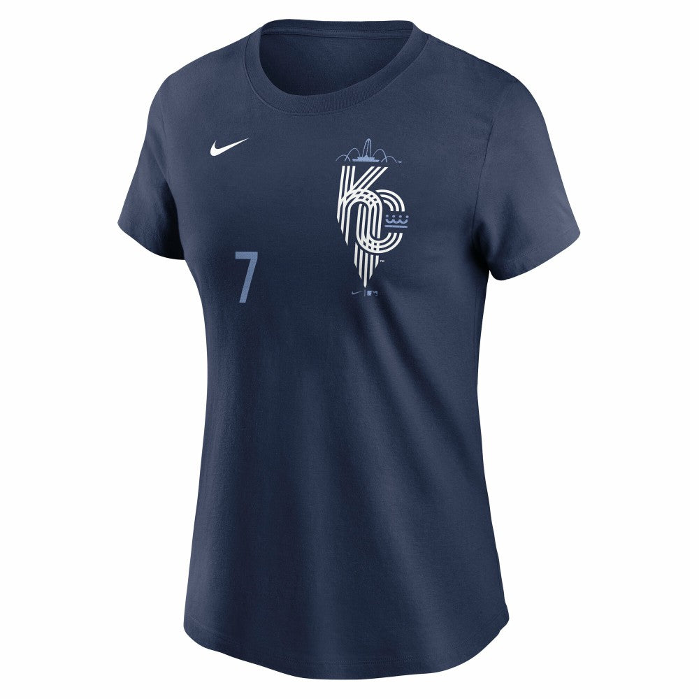 Bobby Witt Jr. Kansas City Royals Nike Women's City Connect Fuse Name & Number T-Shirt | MLB Sale