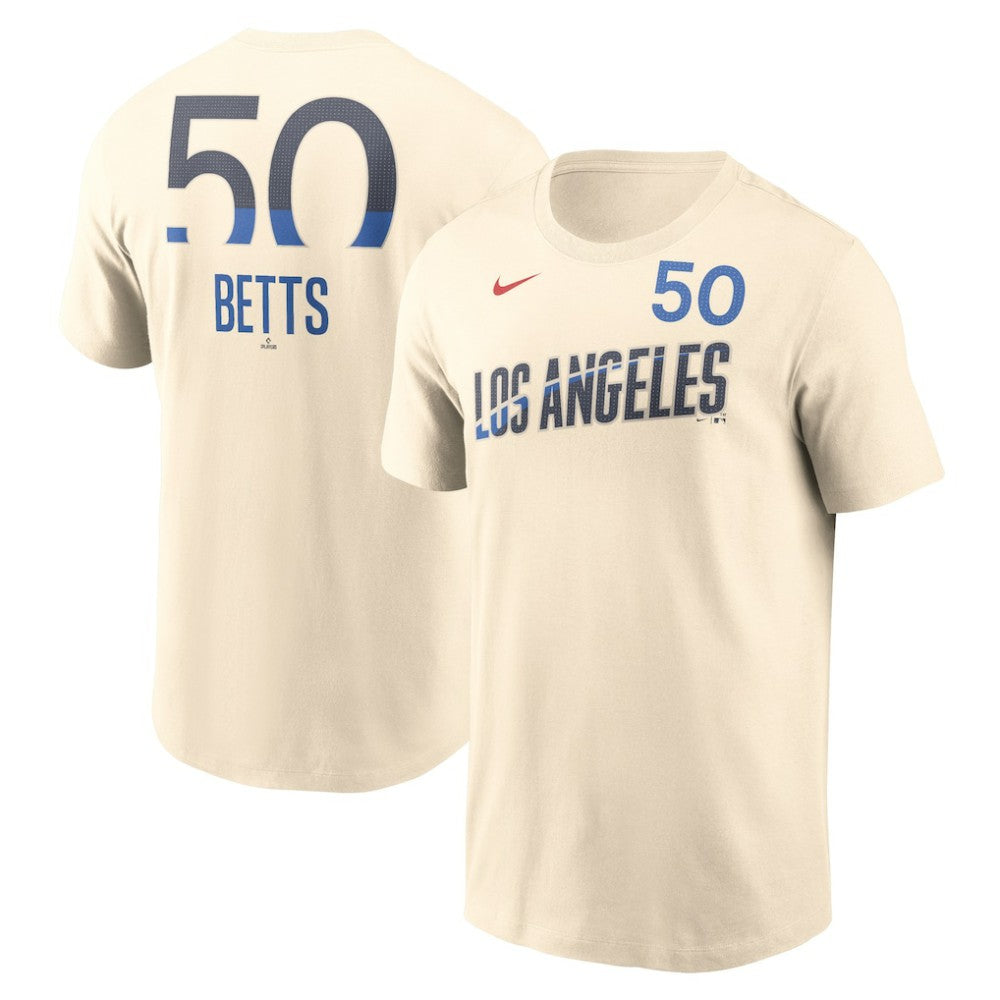 Mookie Betts Los Angeles Dodgers Nike 2024 City Connect Fuse Name & Number T-Shirt | MLB On Sale