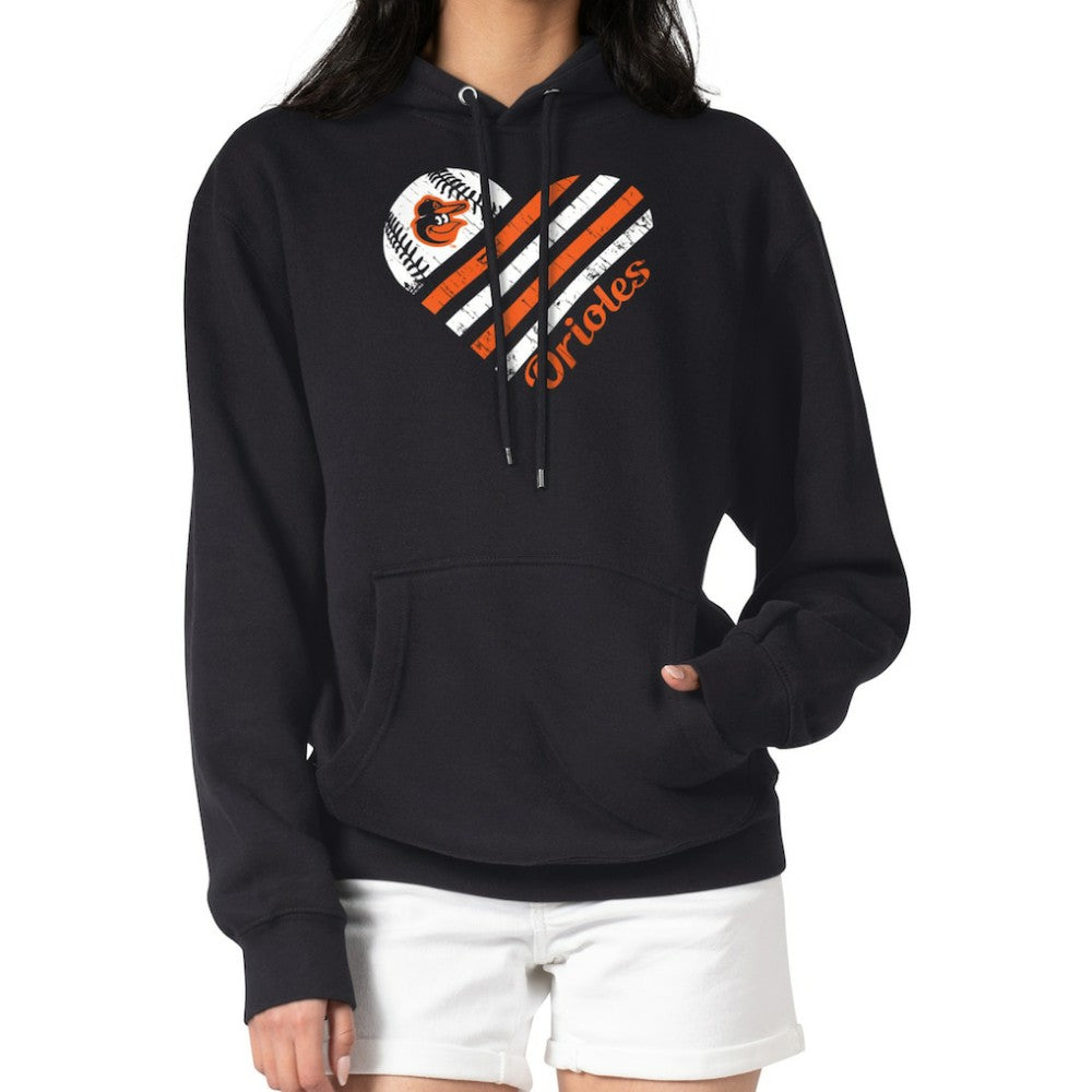 Baltimore Orioles G-III 4Her by Carl Banks Women's Heart Fleece Pullover Hoodie | MLB Online