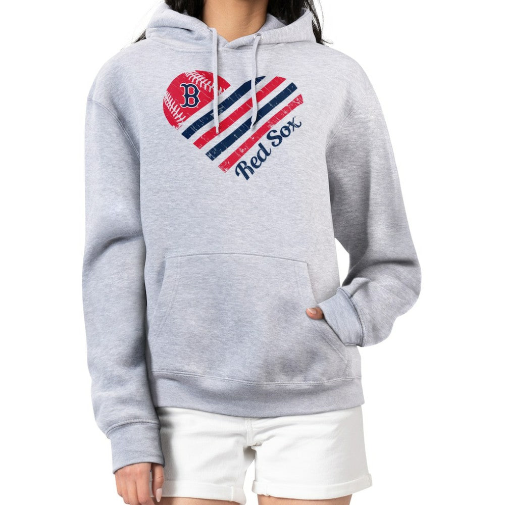 Boston Red Sox G-III 4Her by Carl Banks Women's Heart Fleece Pullover Hoodie | MLB Outlet