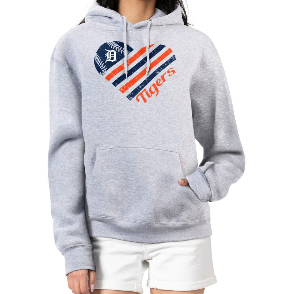 Detroit Tigers G-III 4Her by Carl Banks Women's Heart Fleece Pullover Hoodie | MLB Shop