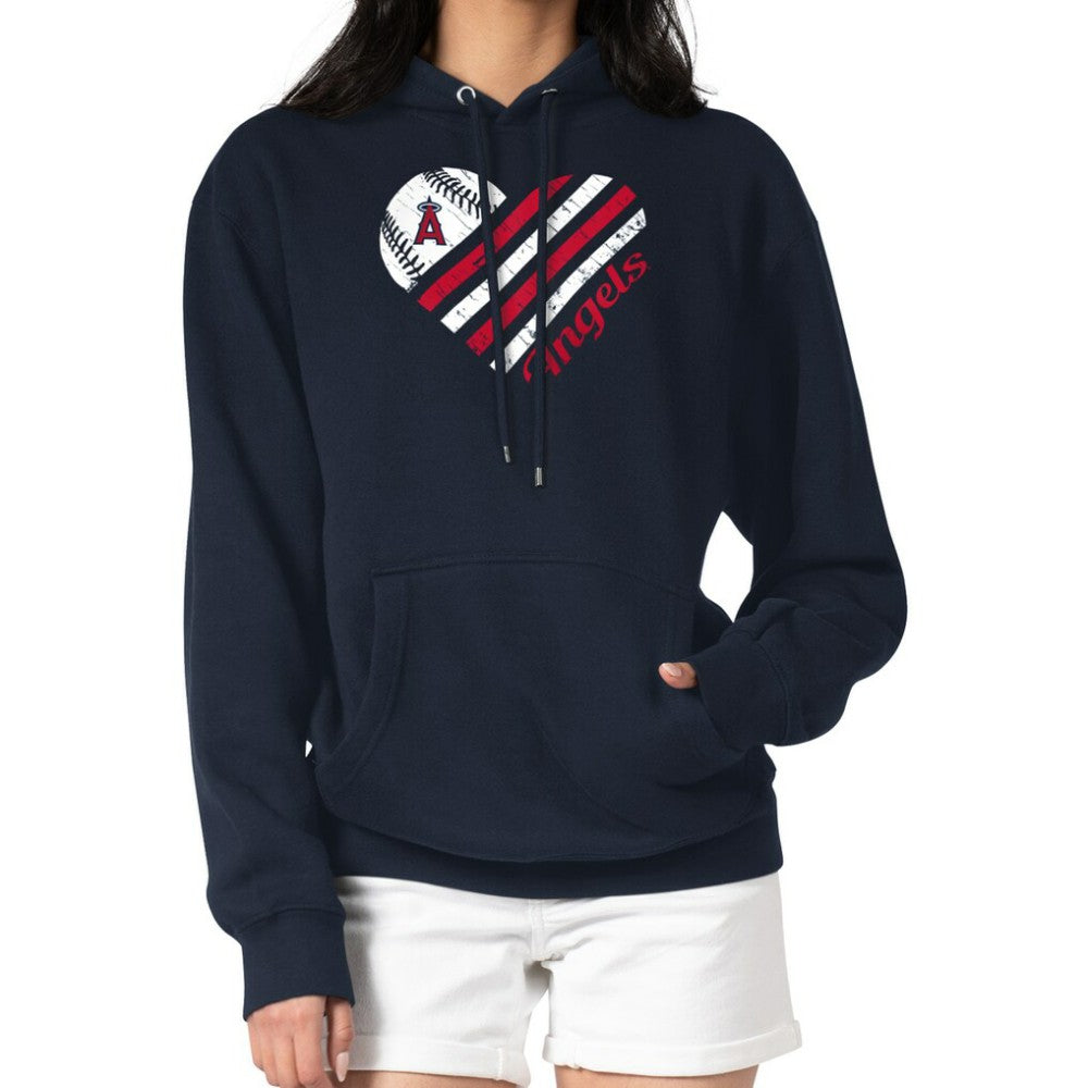 Los Angeles Angels G-III 4Her by Carl Banks Women's Heart Fleece Pullover Hoodie | MLB US