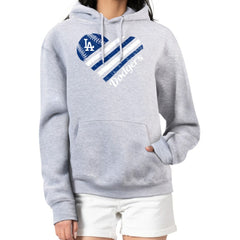 Los Angeles Dodgers G-III 4Her by Carl Banks Women's Heart Fleece Pullover Hoodie | MLB For sale