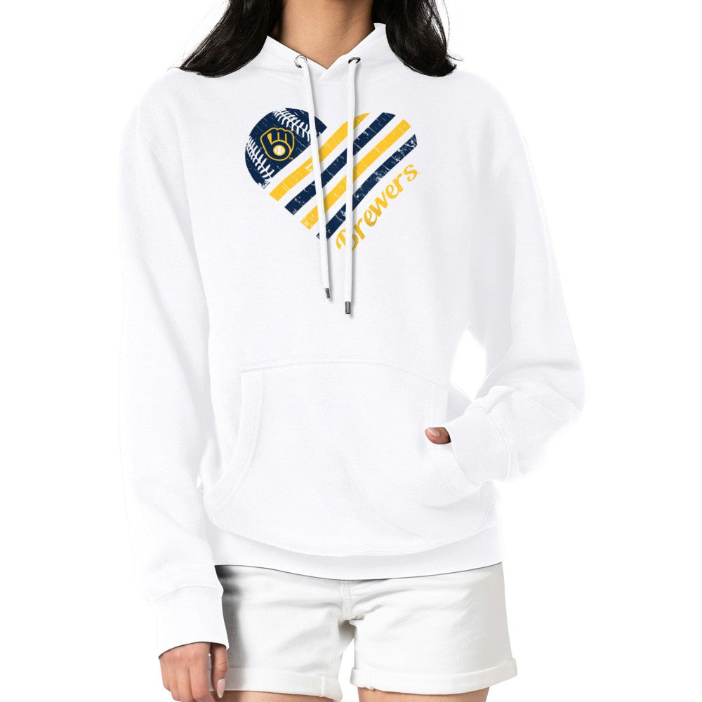 Milwaukee Brewers G-III 4Her by Carl Banks Women's Heart Fleece Pullover Hoodie | MLB US