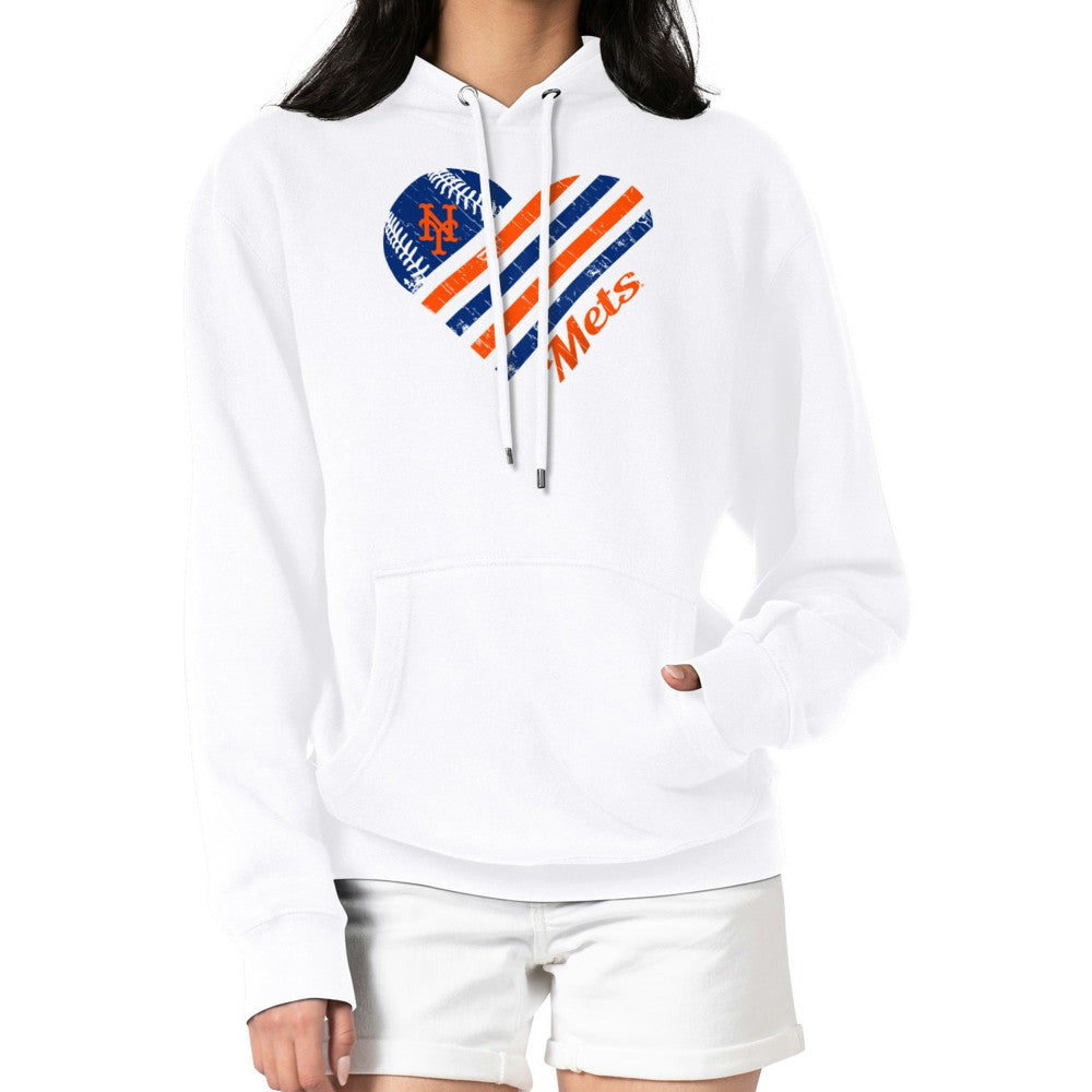 New York Mets G-III 4Her by Carl Banks Women's Heart Fleece Pullover Hoodie | MLB New