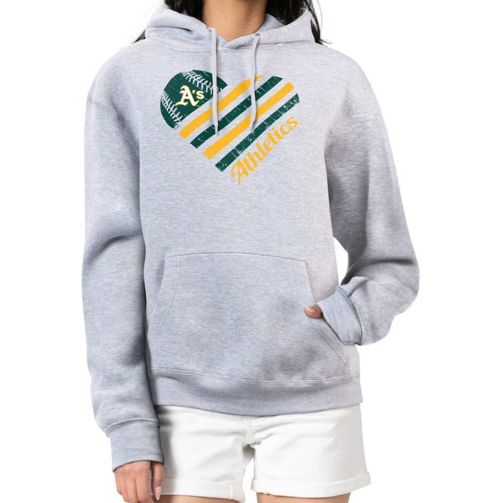 Athletics G-III 4Her by Carl Banks Women's Heart Fleece Pullover Hoodie | MLB Outlet