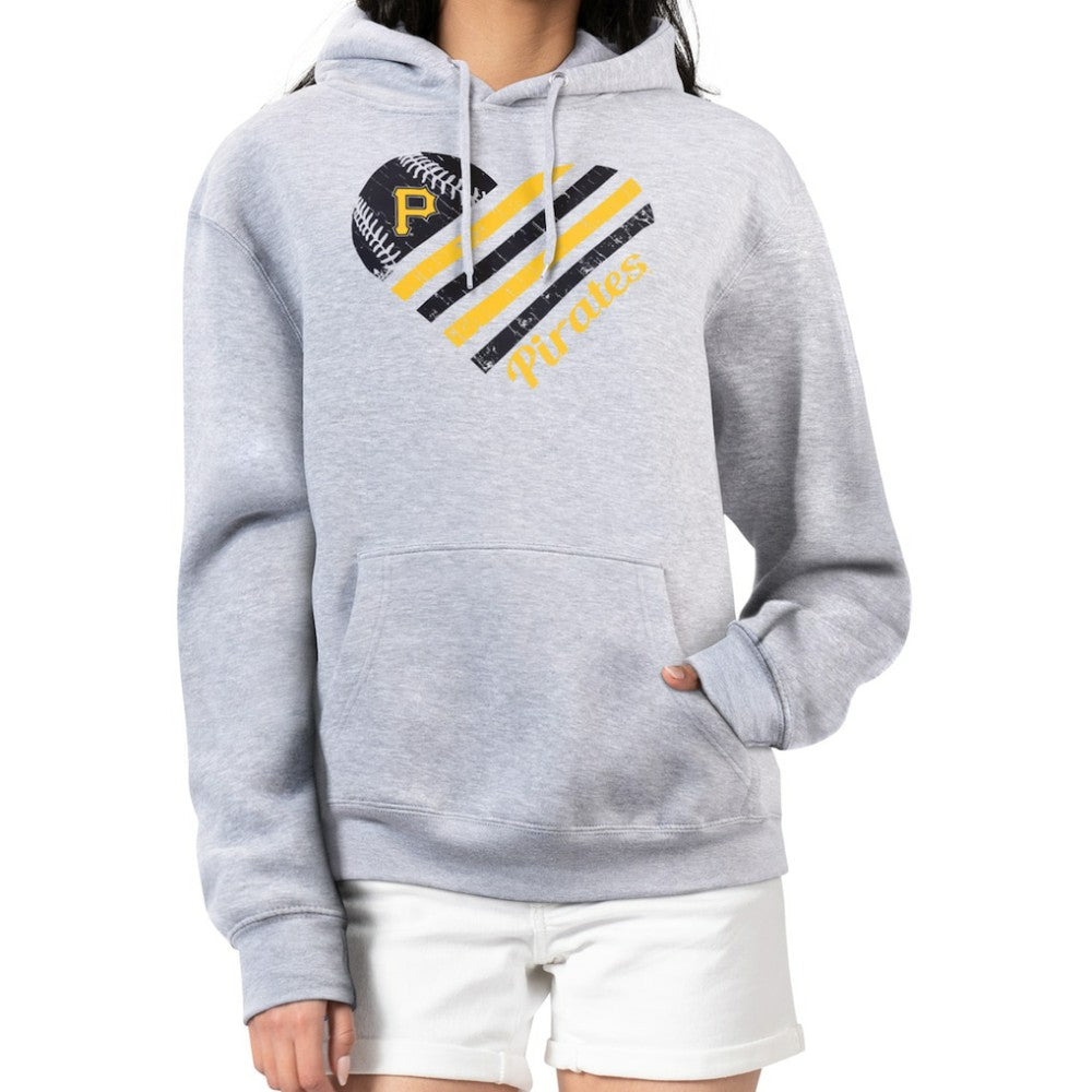 Pittsburgh Pirates G-III 4Her by Carl Banks Women's Heart Fleece Pullover Hoodie | MLB New