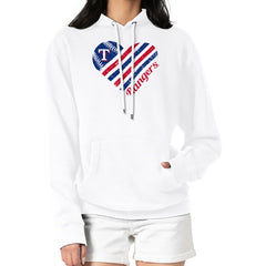 Texas Rangers G-III 4Her by Carl Banks Women's Heart Fleece Pullover Hoodie | MLB New