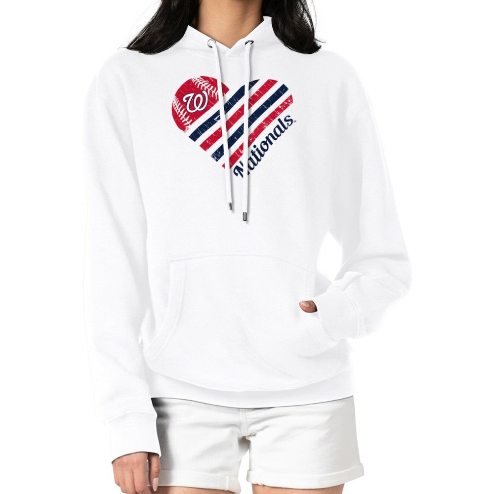 Washington Nationals G-III 4Her by Carl Banks Women's Heart Fleece Pullover Hoodie | MLB US