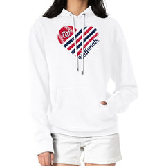 Washington Nationals G-III 4Her by Carl Banks Women's Heart Fleece Pullover Hoodie | MLB US