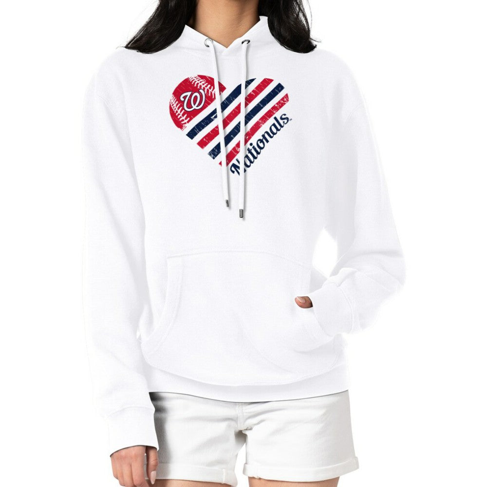 Washington Nationals G-III 4Her by Carl Banks Women's Heart Fleece Pullover Hoodie | MLB US