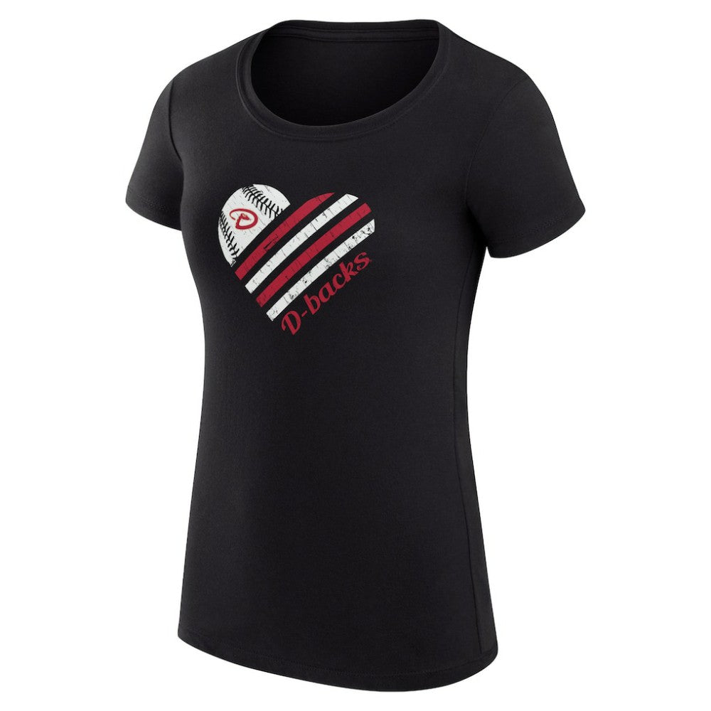 Arizona Diamondbacks G-III 4Her by Carl Banks Women's Super-Slim Fit Lightweight Heart Graphic T-Shirt | MLB Shop