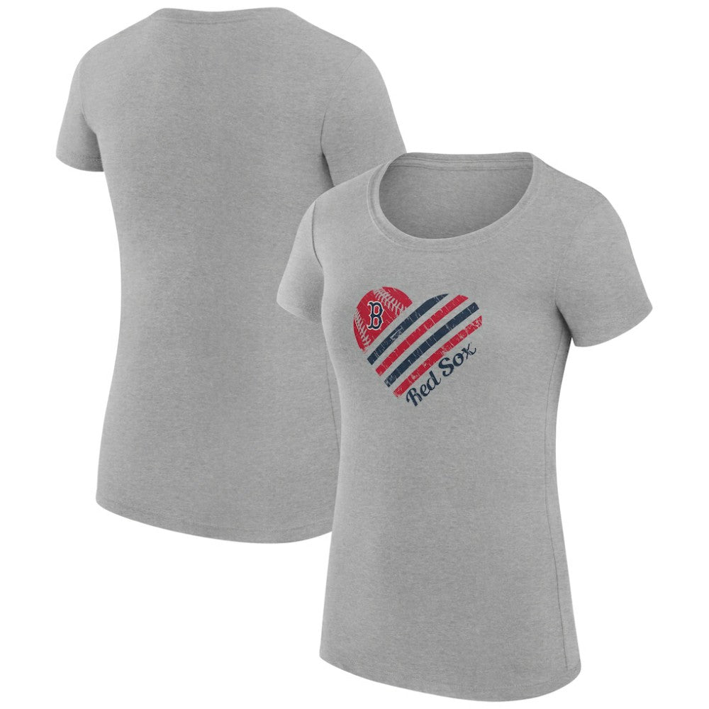 Boston Red Sox G-III 4Her by Carl Banks Women's Super-Slim Fit Lightweight Heart Graphic T-Shirt | MLB US