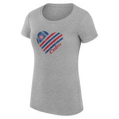 Chicago Cubs G-III 4Her by Carl Banks Women's Super-Slim Fit Lightweight Heart Graphic T-Shirt | MLB Discount