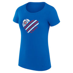 Chicago Cubs G-III 4Her by Carl Banks Women's Super-Slim Fit Lightweight Heart Graphic T-Shirt | MLB Outlet