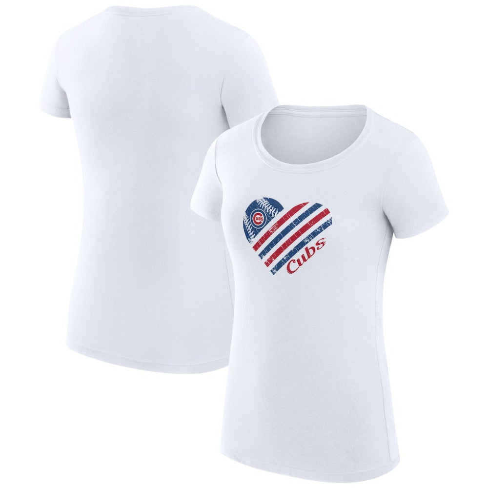 Chicago Cubs G-III 4Her by Carl Banks Women's Super-Slim Fit Lightweight Heart Graphic T-Shirt | MLB Near me