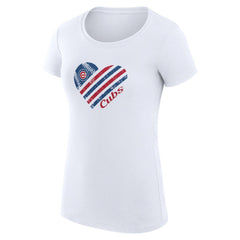 Chicago Cubs G-III 4Her by Carl Banks Women's Super-Slim Fit Lightweight Heart Graphic T-Shirt | MLB Near me