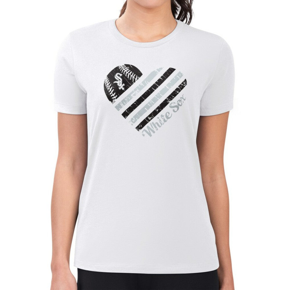 Chicago White Sox G-III 4Her by Carl Banks Women's Super-Slim Fit Lightweight Heart Graphic T-Shirt | MLB Discount
