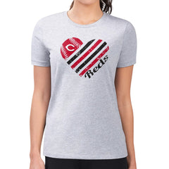 Cincinnati Reds G-III 4Her by Carl Banks Women's Super-Slim Fit Lightweight Heart Graphic T-Shirt | MLB Discount
