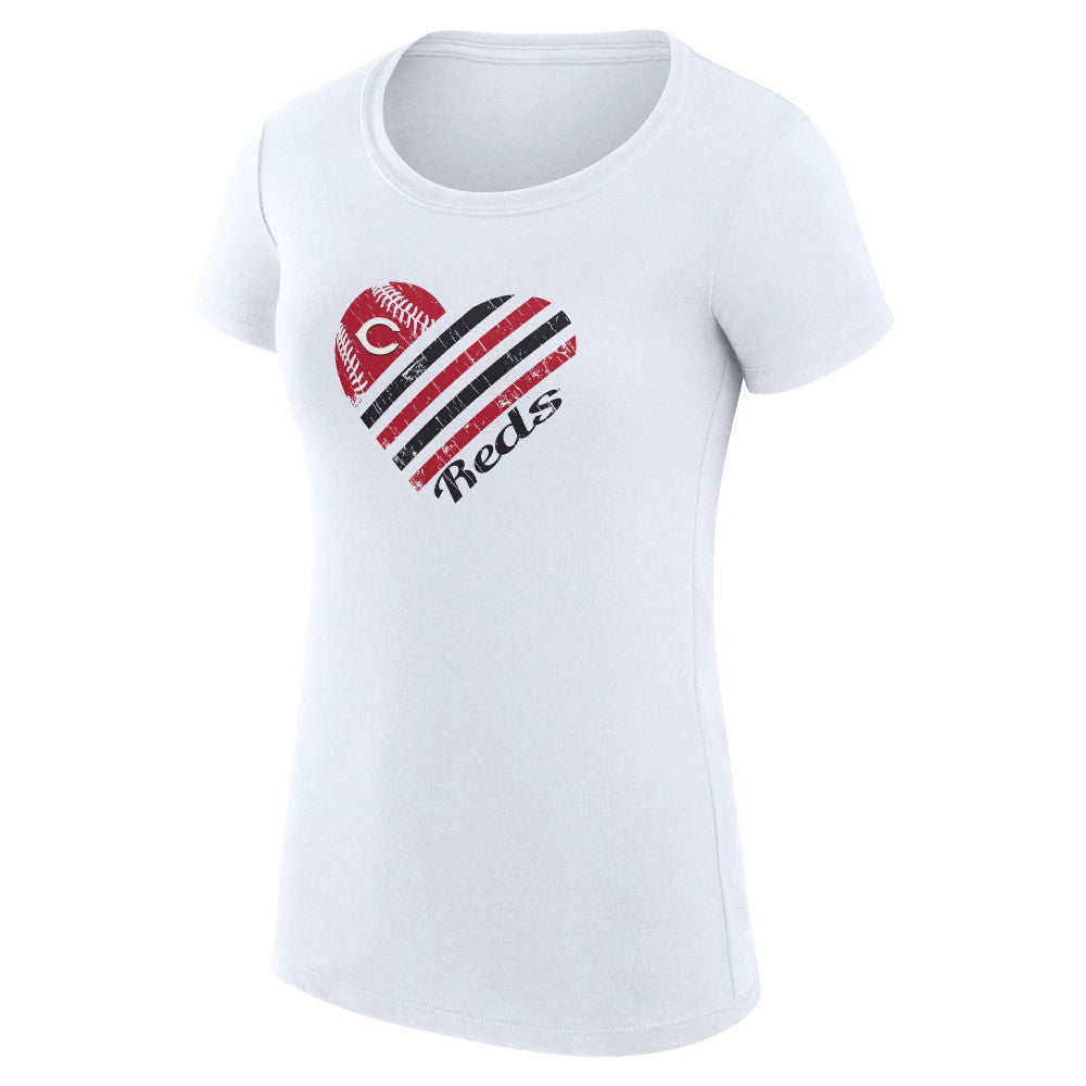 Cincinnati Reds G-III 4Her by Carl Banks Women's Super-Slim Fit Lightweight Heart Graphic T-Shirt | MLB On Sale