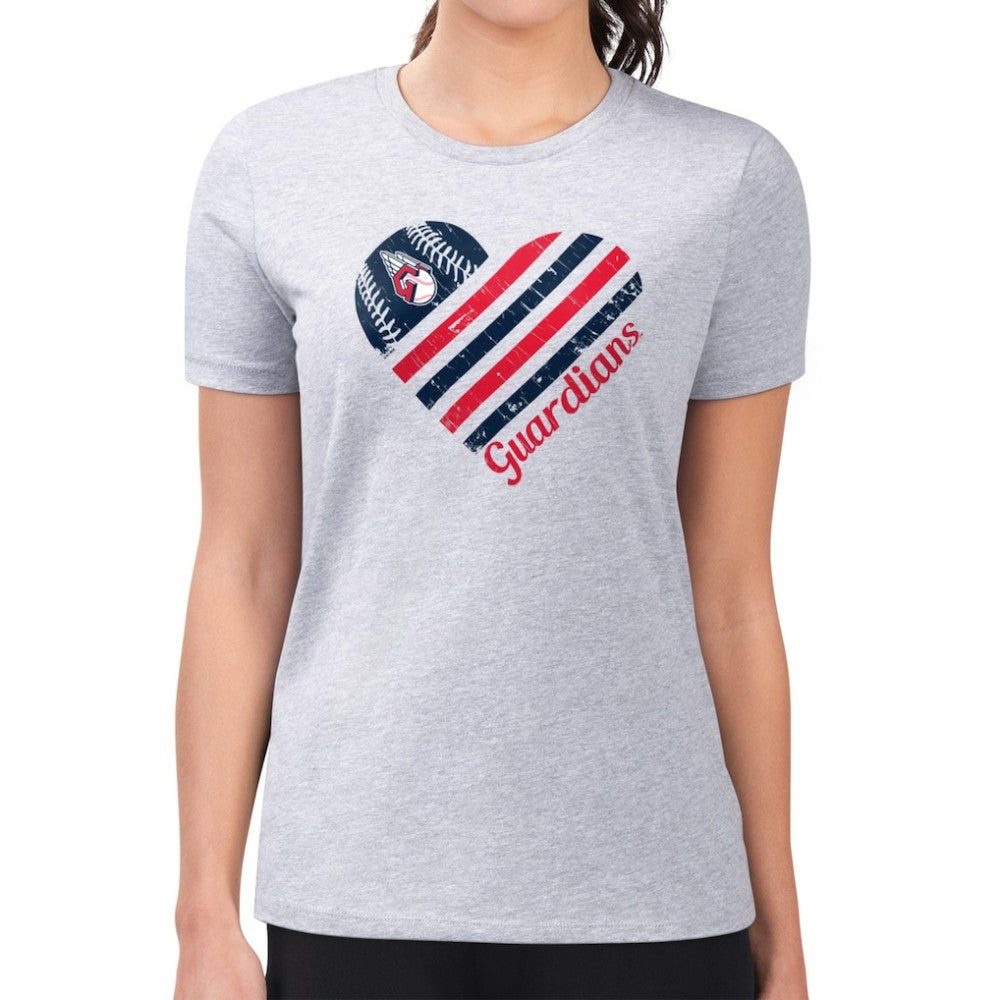 Cleveland Guardians G-III 4Her by Carl Banks Women's Super-Slim Fit Lightweight Heart Graphic T-Shirt | MLB Near me