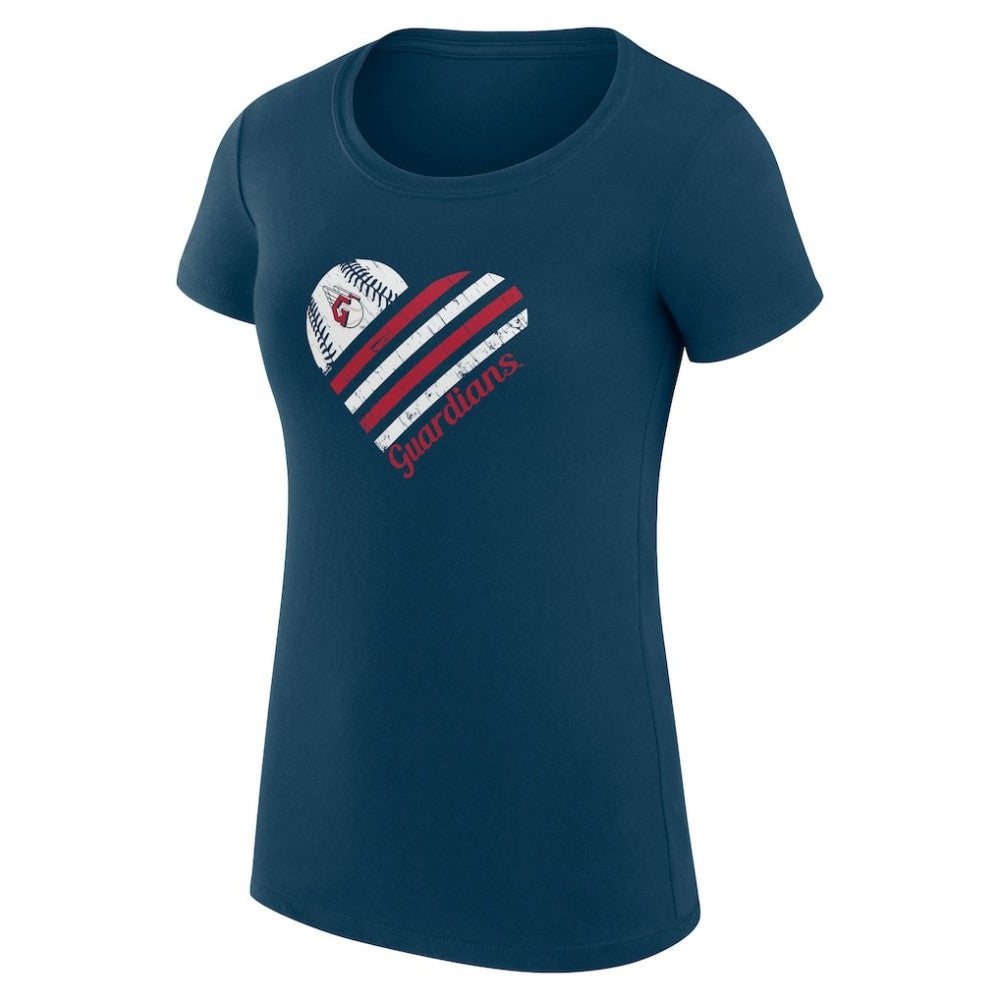 Cleveland Guardians G-III 4Her by Carl Banks Women's Super-Slim Fit Lightweight Heart Graphic T-Shirt | MLB Outlet