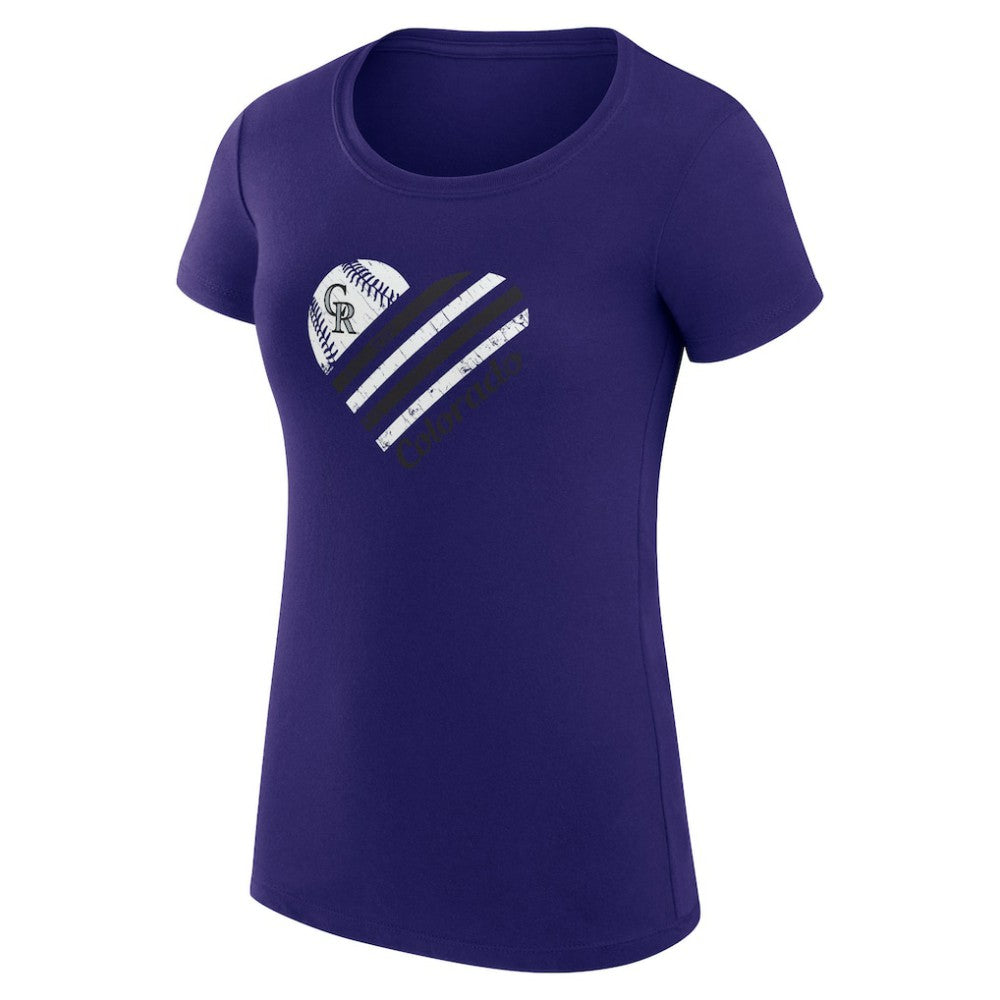 Colorado Rockies G-III 4Her by Carl Banks Women's Super-Slim Fit Lightweight Heart Graphic T-Shirt | MLB Online