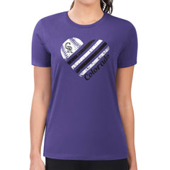 Colorado Rockies G-III 4Her by Carl Banks Women's Super-Slim Fit Lightweight Heart Graphic T-Shirt | MLB Online