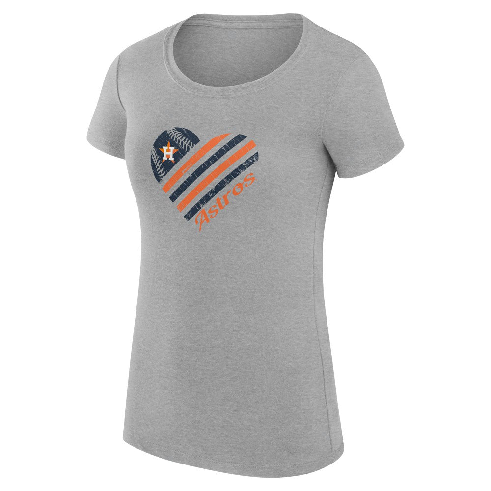 Houston Astros G-III 4Her by Carl Banks Women's Super-Slim Fit Lightweight Heart Graphic T-Shirt | MLB Sale
