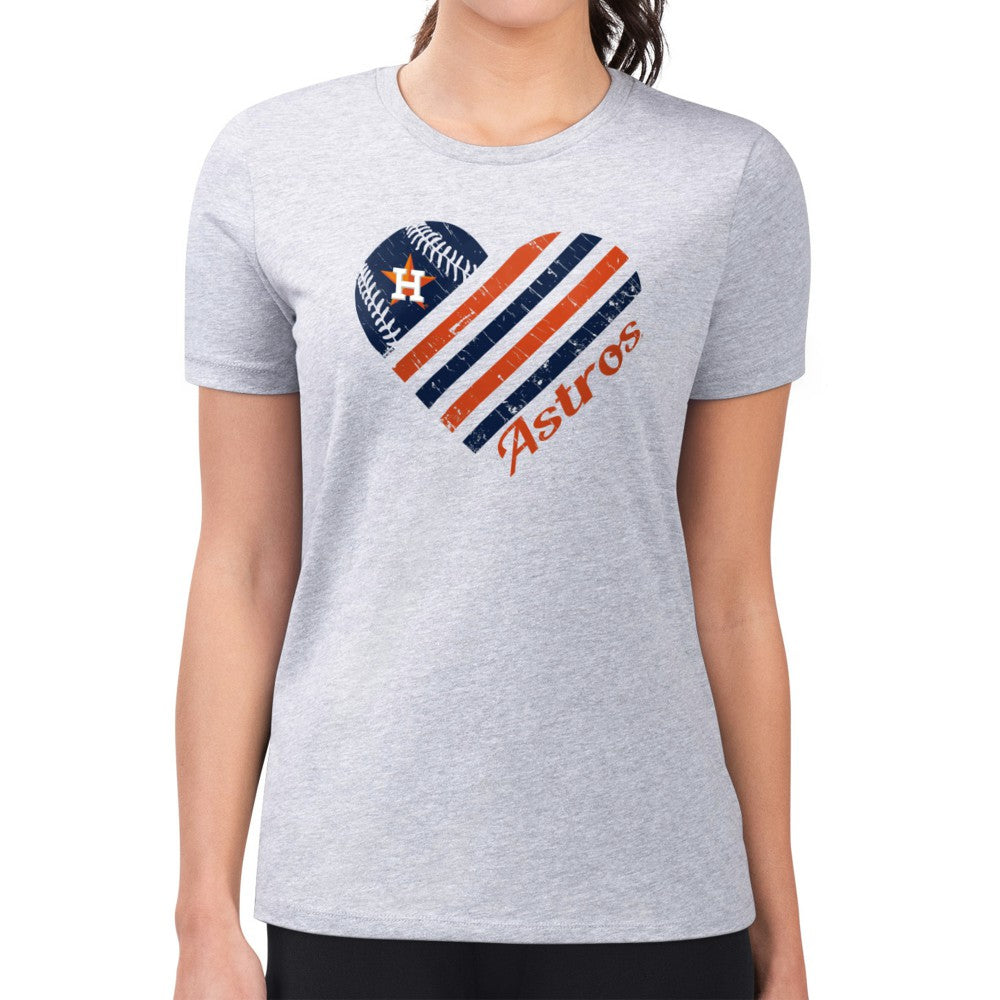Houston Astros G-III 4Her by Carl Banks Women's Super-Slim Fit Lightweight Heart Graphic T-Shirt | MLB Sale