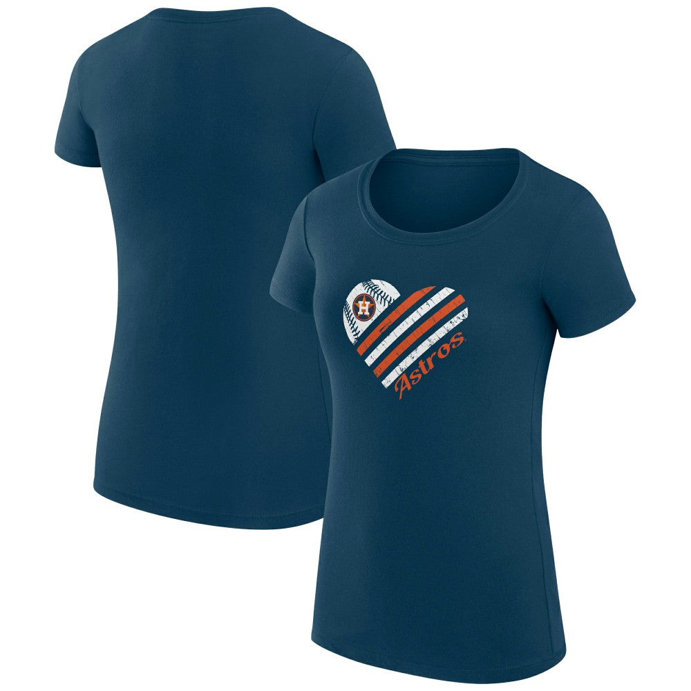Houston Astros G-III 4Her by Carl Banks Women's Super-Slim Fit Lightweight Heart Graphic T-Shirt | MLB Outlet