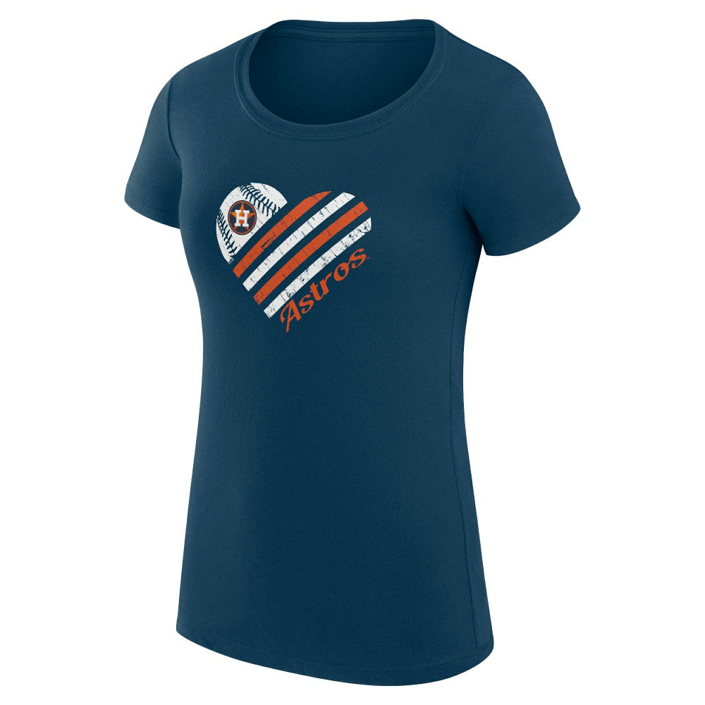 Houston Astros G-III 4Her by Carl Banks Women's Super-Slim Fit Lightweight Heart Graphic T-Shirt | MLB Outlet
