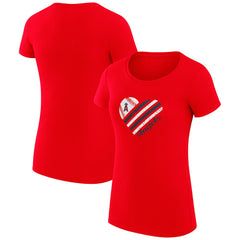 Los Angeles Angels G-III 4Her by Carl Banks Women's Super-Slim Fit Lightweight Heart Graphic T-Shirt | MLB Near me