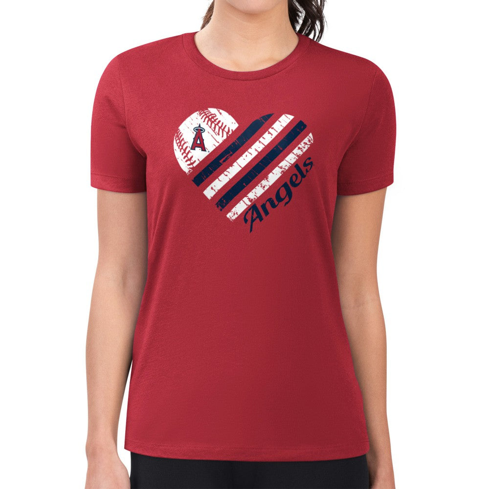 Los Angeles Angels G-III 4Her by Carl Banks Women's Super-Slim Fit Lightweight Heart Graphic T-Shirt | MLB Near me