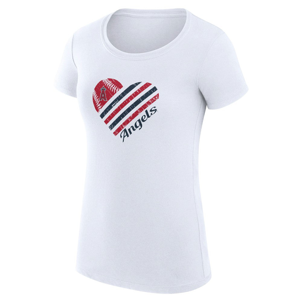 Los Angeles Angels G-III 4Her by Carl Banks Women's Super-Slim Fit Lightweight Heart Graphic T-Shirt | MLB Shop