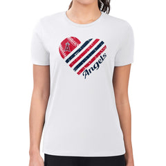 Los Angeles Angels G-III 4Her by Carl Banks Women's Super-Slim Fit Lightweight Heart Graphic T-Shirt | MLB Shop