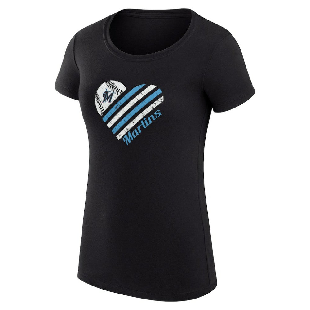 Miami Marlins G-III 4Her by Carl Banks Women's Super-Slim Fit Lightweight Heart Graphic T-Shirt | MLB US