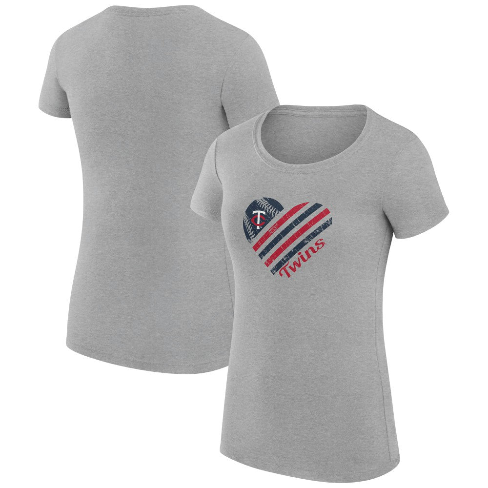 Minnesota Twins G-III 4Her by Carl Banks Women's Super-Slim Fit Lightweight Heart Graphic T-Shirt | MLB Online