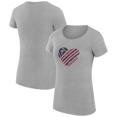 Minnesota Twins G-III 4Her by Carl Banks Women's Super-Slim Fit Lightweight Heart Graphic T-Shirt | MLB Online