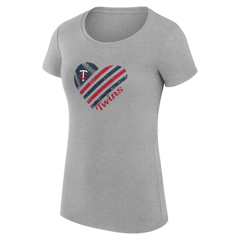 Minnesota Twins G-III 4Her by Carl Banks Women's Super-Slim Fit Lightweight Heart Graphic T-Shirt | MLB Online