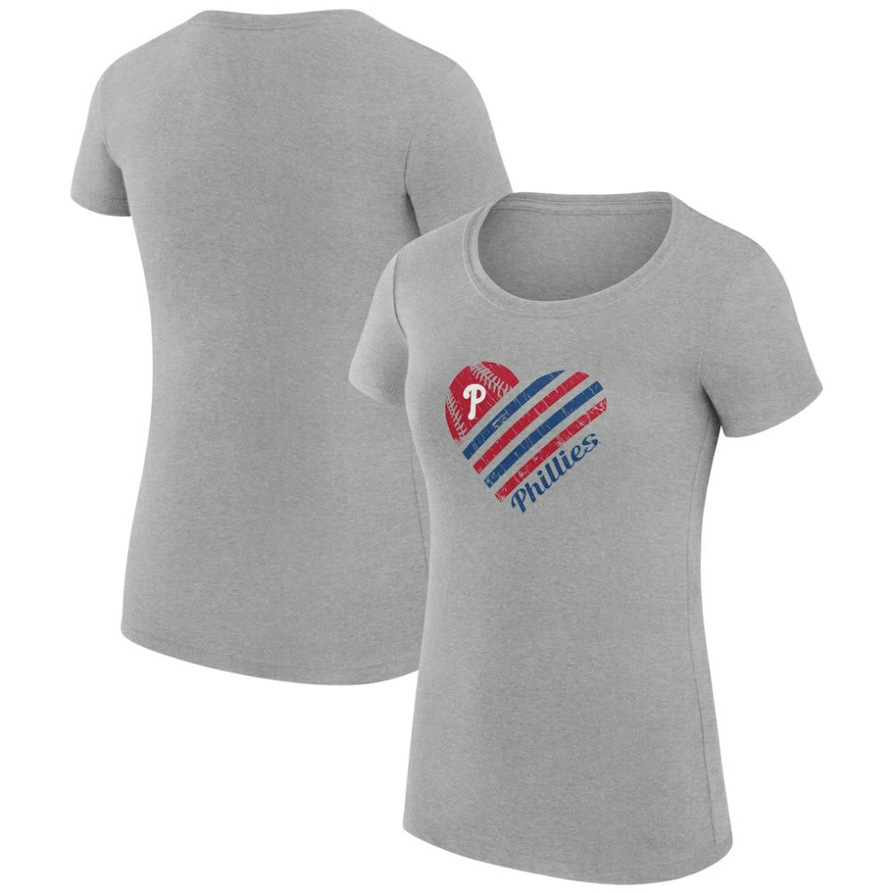 Philadelphia Phillies G-III 4Her by Carl Banks Women's Super-Slim Fit Lightweight Heart Graphic T-Shirt | MLB Online