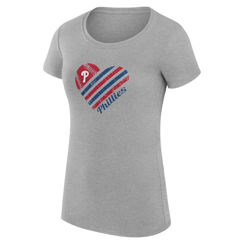 Philadelphia Phillies G-III 4Her by Carl Banks Women's Super-Slim Fit Lightweight Heart Graphic T-Shirt | MLB Online