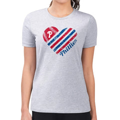 Philadelphia Phillies G-III 4Her by Carl Banks Women's Super-Slim Fit Lightweight Heart Graphic T-Shirt | MLB Online