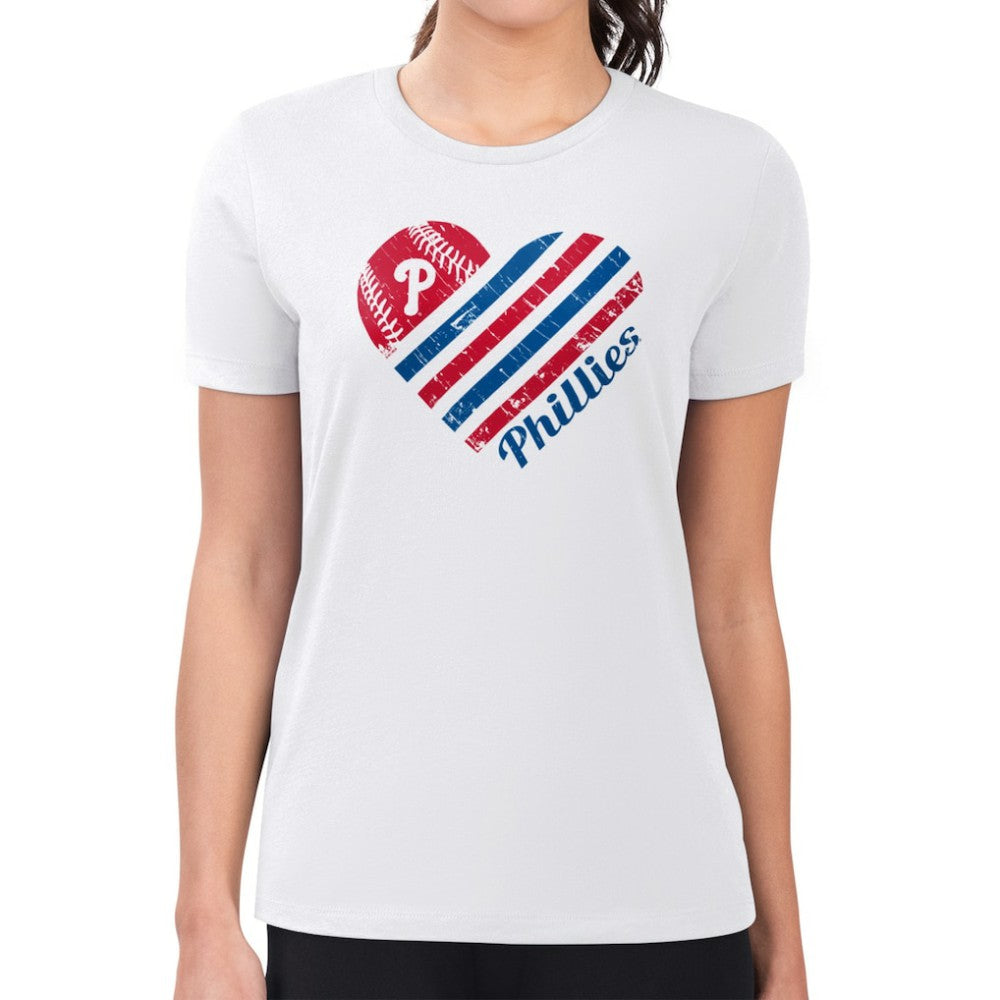 Philadelphia Phillies G-III 4Her by Carl Banks Women's Super-Slim Fit Lightweight Heart Graphic T-Shirt | MLB Near me