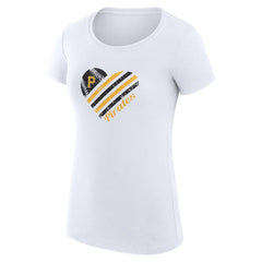 Pittsburgh Pirates G-III 4Her by Carl Banks Women's Super-Slim Fit Lightweight Heart Graphic T-Shirt | MLB Outlet