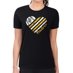 San Diego Padres G-III 4Her by Carl Banks Women's Super-Slim Fit Lightweight Heart Graphic T-Shirt | MLB Sale