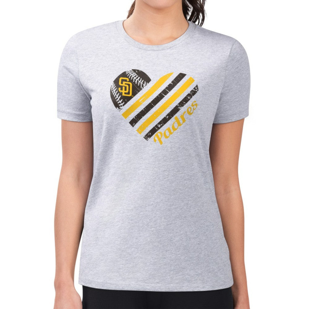 San Diego Padres G-III 4Her by Carl Banks Women's Super-Slim Fit Lightweight Heart Graphic T-Shirt | MLB Near me