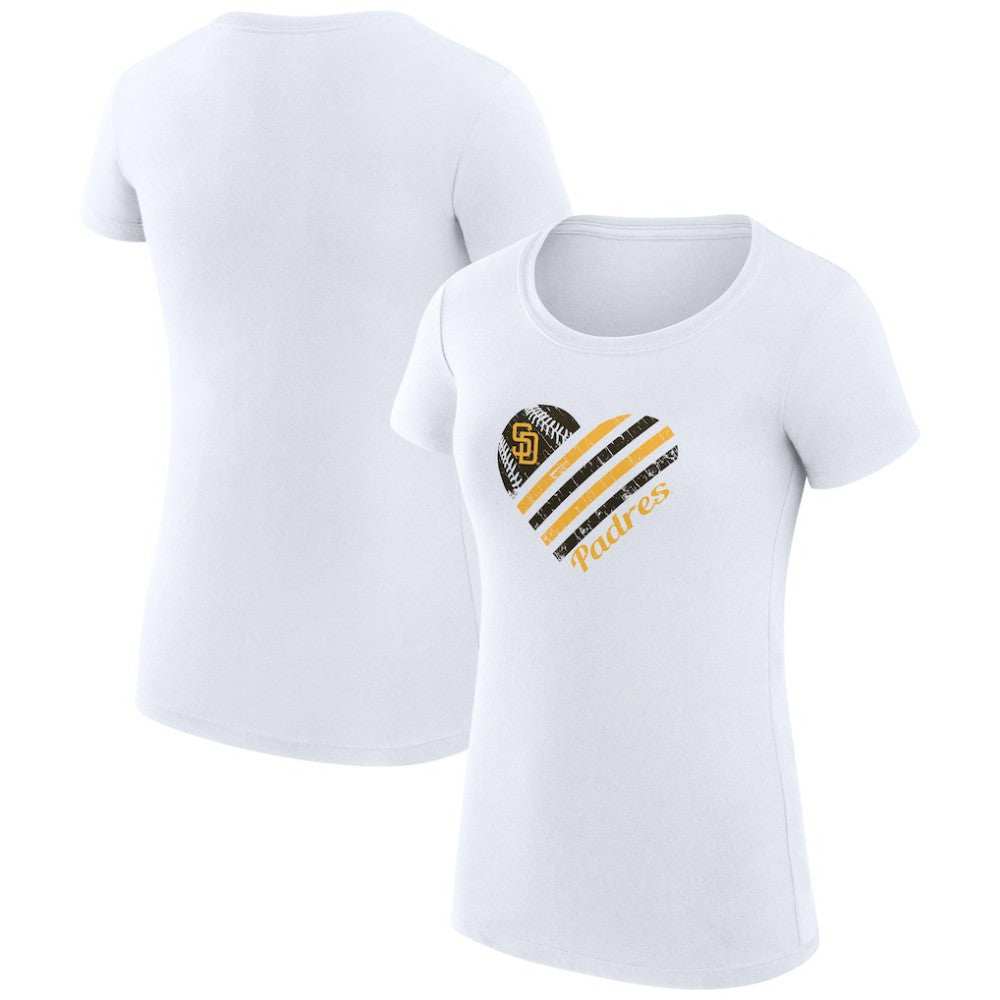 San Diego Padres G-III 4Her by Carl Banks Women's Super-Slim Fit Lightweight Heart Graphic T-Shirt | MLB Discount
