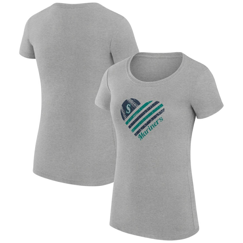 Seattle Mariners G-III 4Her by Carl Banks Women's Super-Slim Fit Lightweight Heart Graphic T-Shirt | MLB US